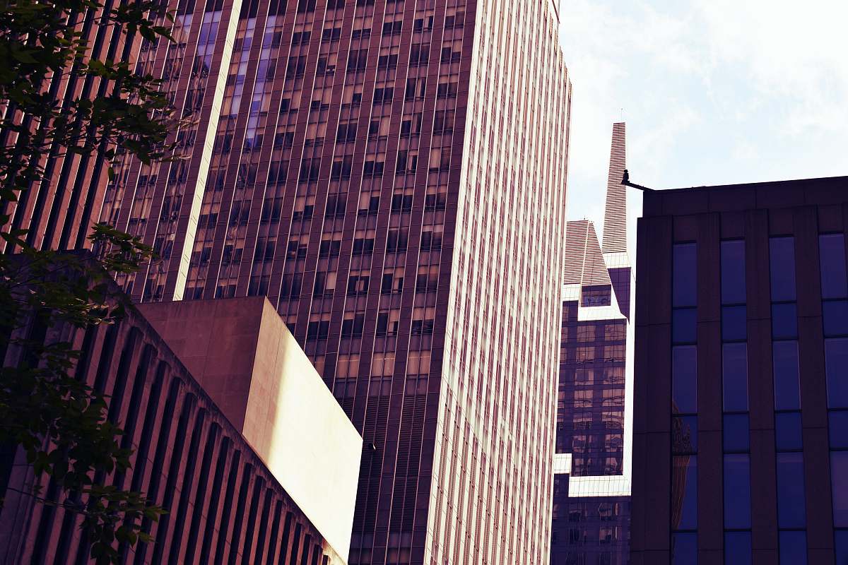 office building gray concrete building urban